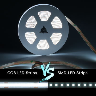 LETARON COB LED Strip Licht 24V LED Tape Licht, 480 stuks/M LEDs, Super Helder Hoge Lumen 6000K Wit 3m, Dimbaar met 3M Tape, 30W UL Voeding, TOUCH SWITCH voor Slaapkamer, Thuis, Keuken DIY